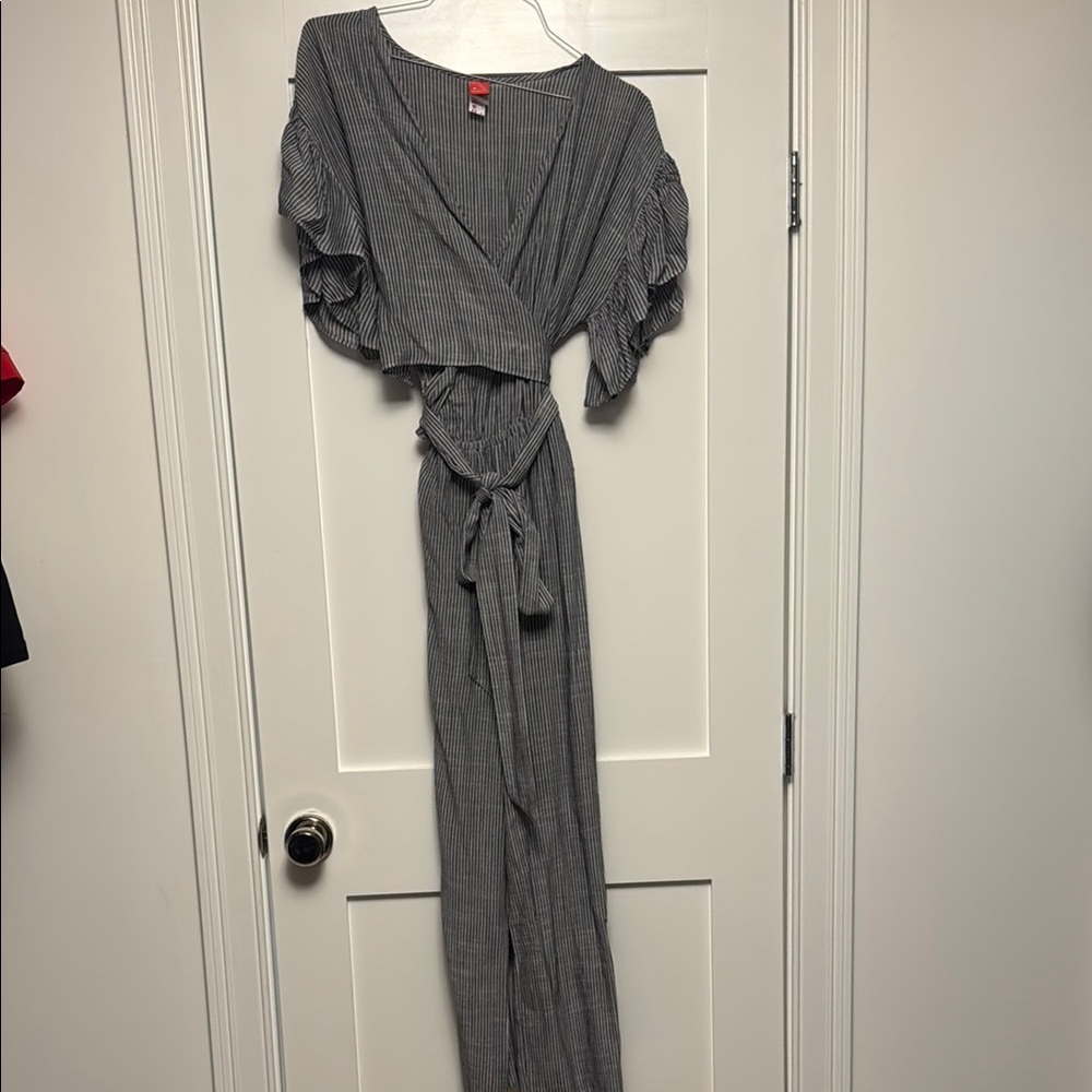 Red Carter Black and White Striped Jumpsuit